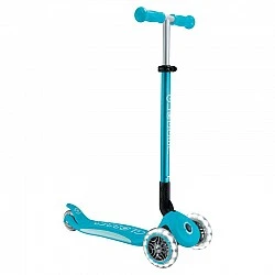 Folding scooter with light-up wheels ELITE LIGHTS – aqua