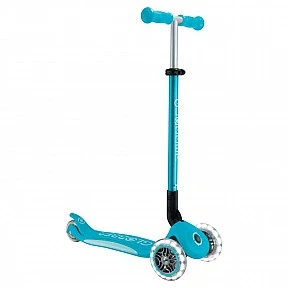 Folding scooter with light-up wheels ELITE LIGHTS – aqua