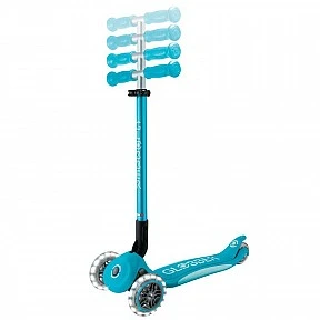 Folding scooter with light-up wheels ELITE LIGHTS – aqua