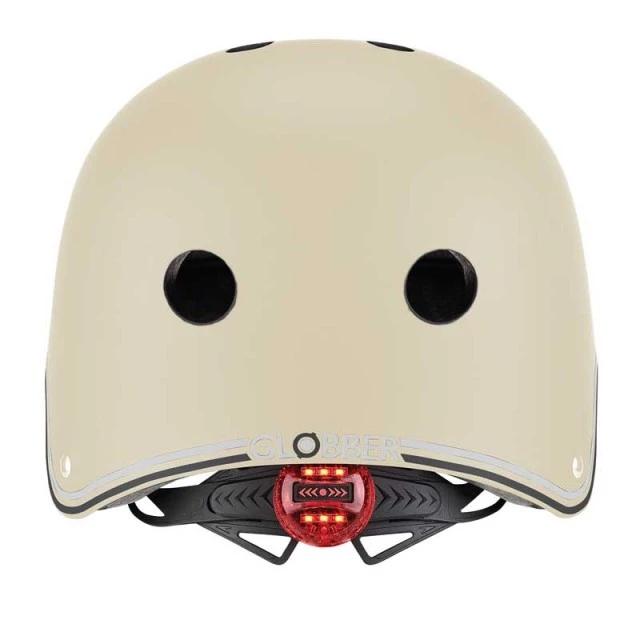 Детска каска за колело и тротинетка Globber Primo Lights XS/S (48-53CM) - бежова