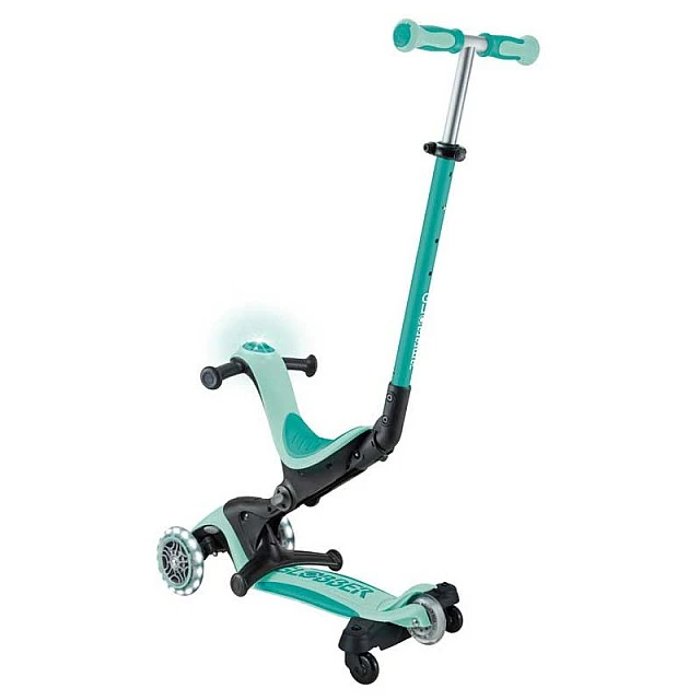 Scooter 5 in 1 GLOBBER GO UP DELUXE LIGHTS 360° - mint green
