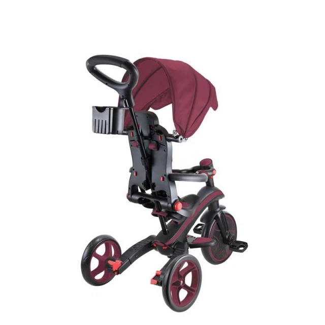 Детска триколка 4 в 1 GLOBBER EXPLORER TRIKE FOLDABLE, сгъваема, цвят бургунди