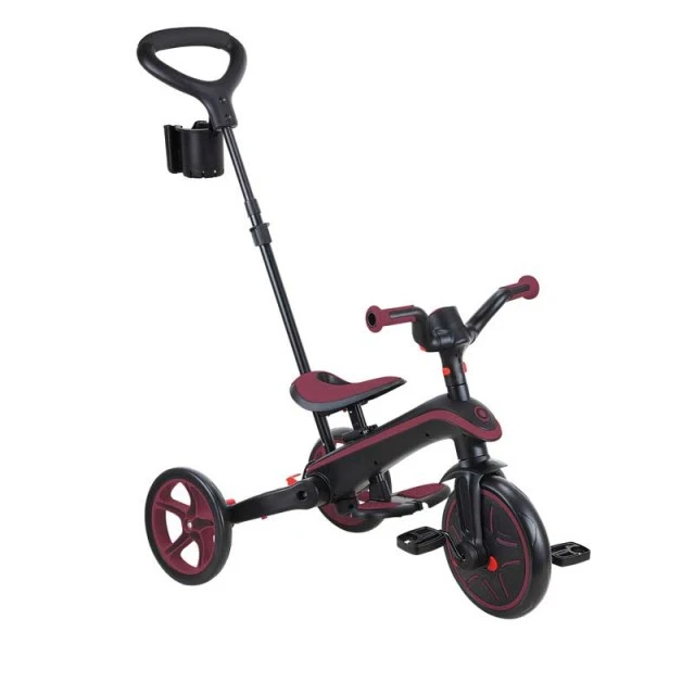 Детска триколка 4 в 1 GLOBBER EXPLORER TRIKE FOLDABLE, сгъваема, цвят бургунди