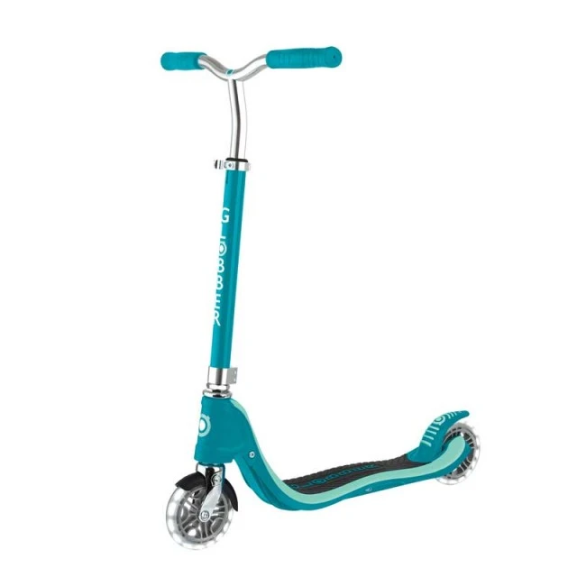 Two-wheeled light-up scooter FLOW 125 LIGHTS - blue-green