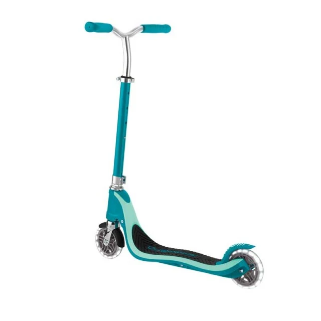 Two-wheeled light-up scooter FLOW 125 LIGHTS - blue-green