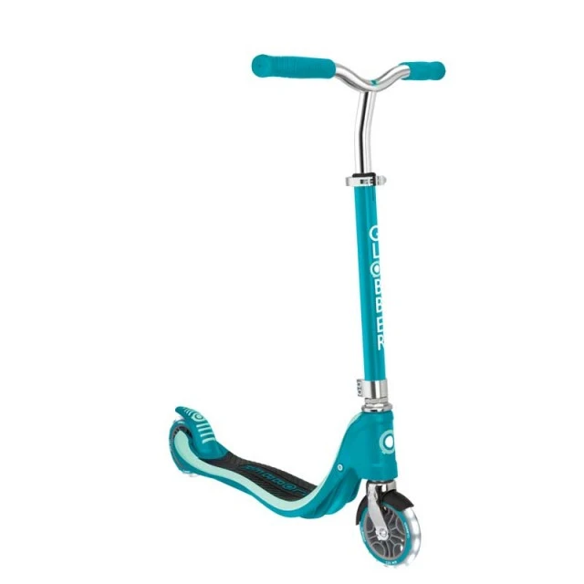 Two-wheeled light-up scooter FLOW 125 LIGHTS - blue-green