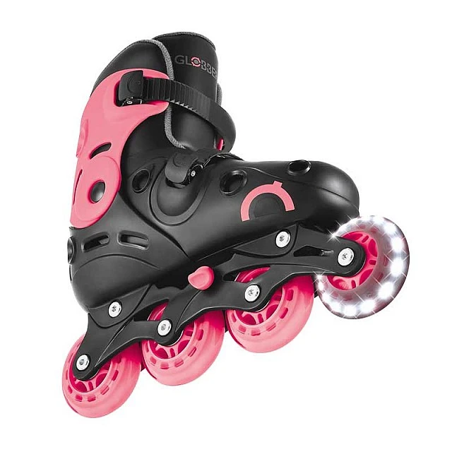 Children's roller skates with light-up wheels Globber, size 34-37, pink