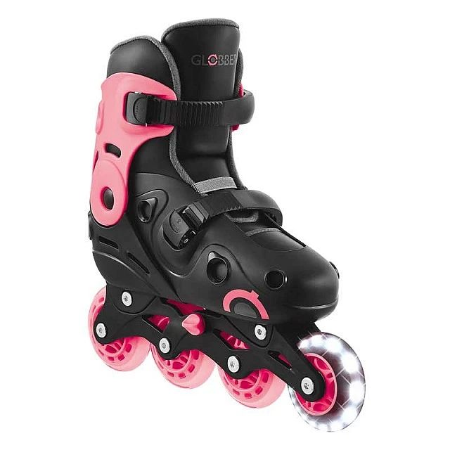 Children's roller skates with light-up wheels Globber, size 34-37, pink