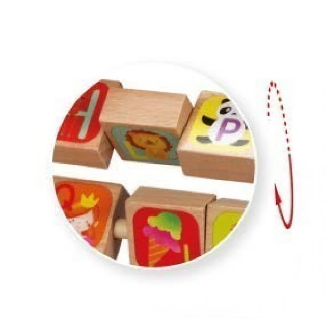 Alphabet abacus - a wooden toy for children