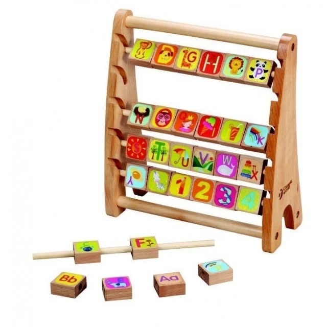 Alphabet abacus - a wooden toy for children