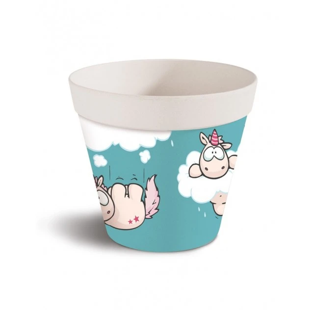 Bamboo pot - Theodor the unicorn, blue