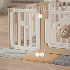 Baby fence with basketball hoop and activity board - Bear