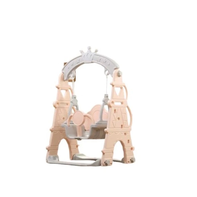 Baby plastic swing with side rails, pink
