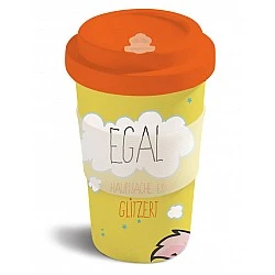 Cup with lid Theodor Unicorn-yellow