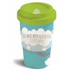 Mug with lid Theodor the Unicorn - blue/green
