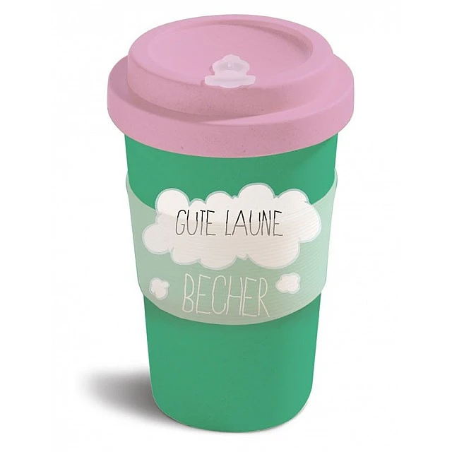 Mug with lid Theodor Unicorn, green