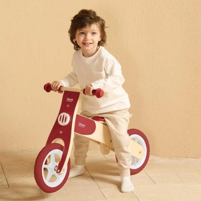 Wooden balance wheel Classic World in burgundy, 2+ years
