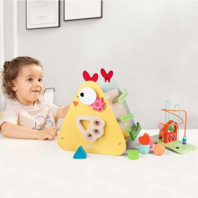 Wooden didactic cube - Rooster