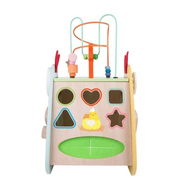 Wooden didactic cube - Rooster
