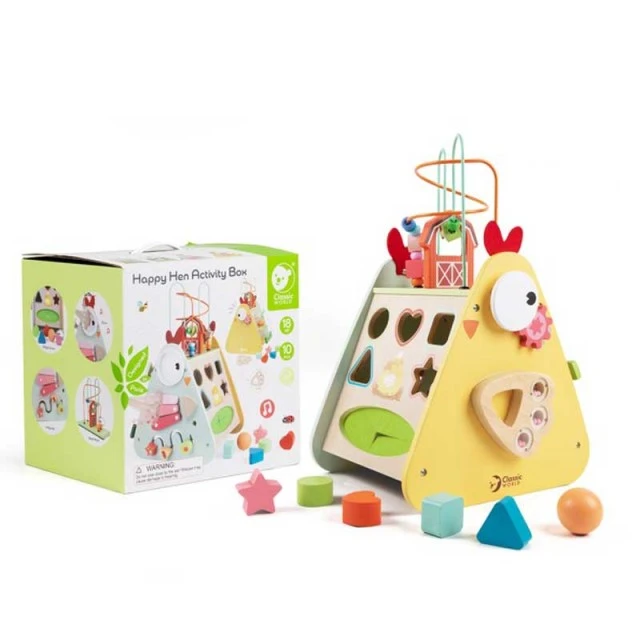 Wooden didactic cube - Rooster