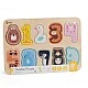 Classic World wooden puzzle with numbers and animals for early learning, 11 pieces