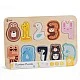 Classic World wooden puzzle with numbers and animals for early learning, 11 pieces