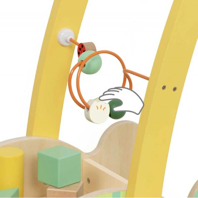 Wooden walker Classic World Chameleon with wooden blocks for babies