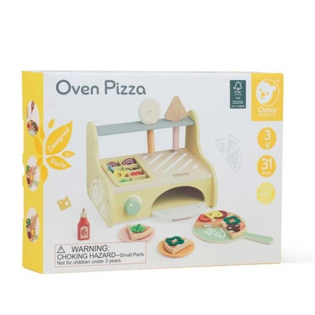 Wooden children’s pizza oven with accessories