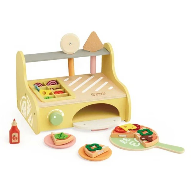 Wooden children’s pizza oven with accessories