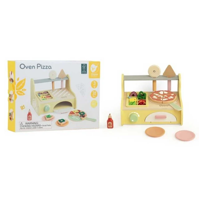 Wooden children’s pizza oven with accessories