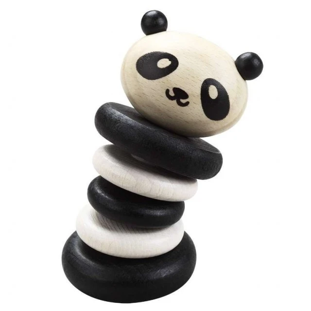 Wooden rattle - panda