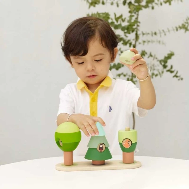 Wooden toy - string cubes Forest