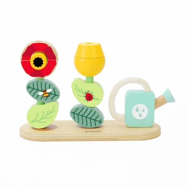 Wooden toy - string cubes Flower garden