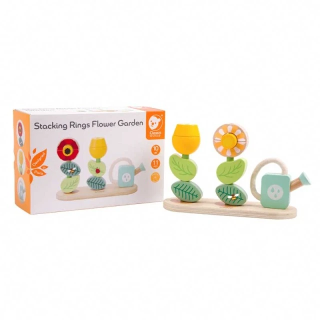 Wooden toy - string cubes Flower garden