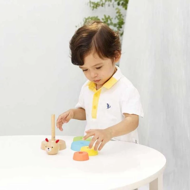 Wooden toy - stacking tower-bear