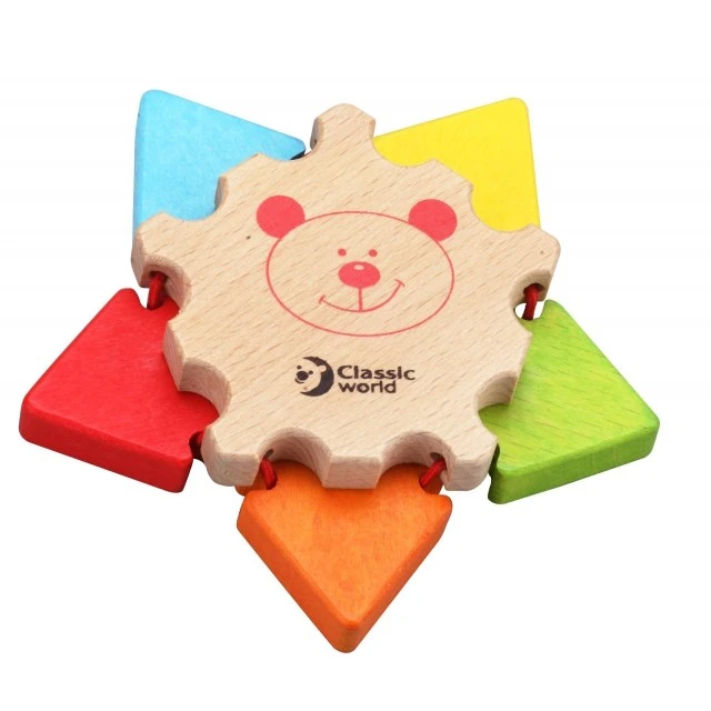 Wooden toy flower with a mirror