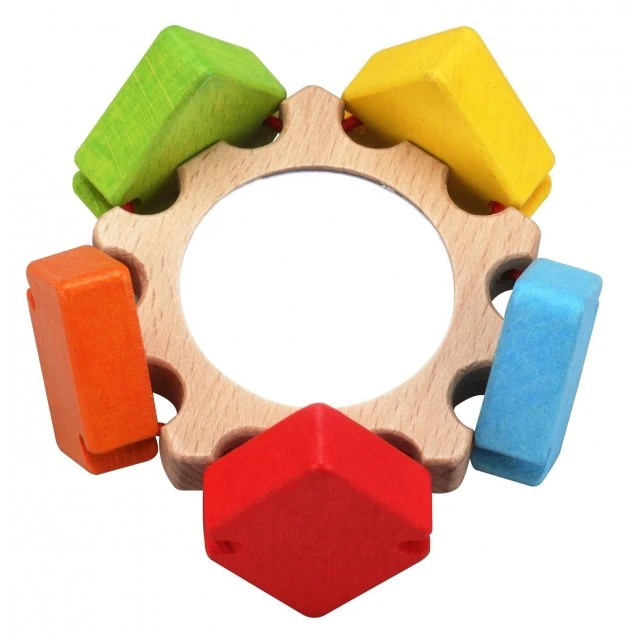 Wooden toy flower with a mirror