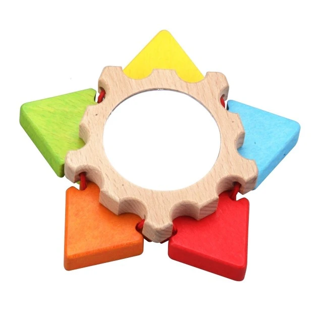 Wooden toy flower with a mirror