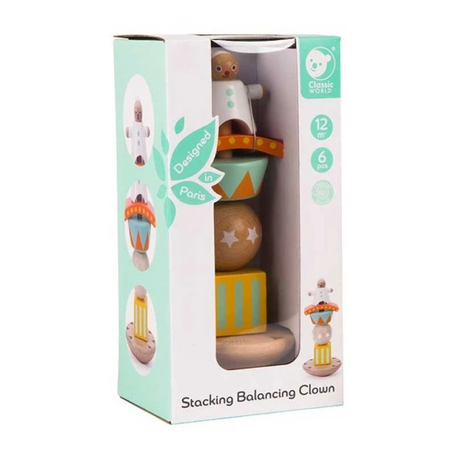 Wooden toy for balance and coordination - The Jolly Clown