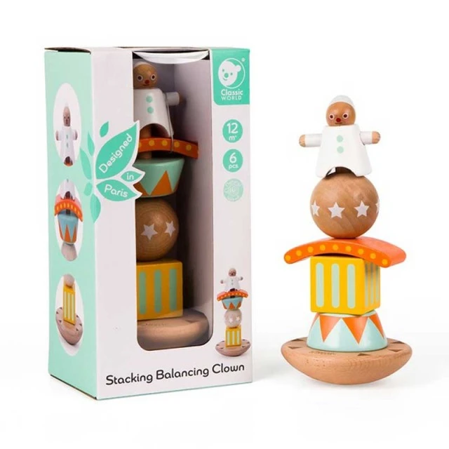 Wooden toy for balance and coordination - The Jolly Clown