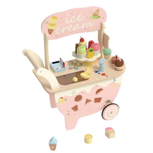 Classic World wooden ice cream cart for children