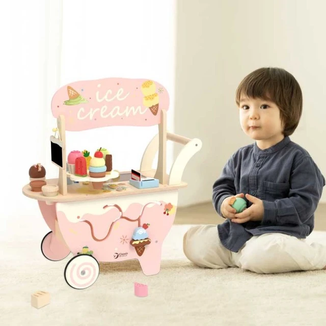Classic World wooden ice cream cart for children