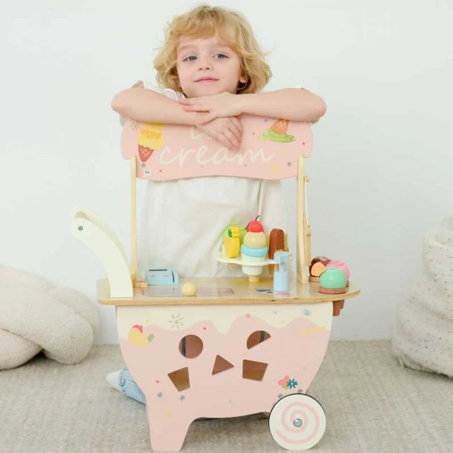 Classic World wooden ice cream cart for children