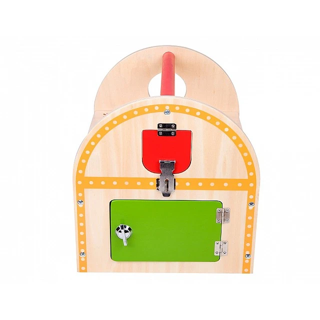 Wooden box - sorter with different locks