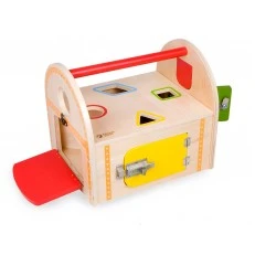 Wooden box - sorter with different locks