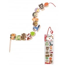 Wooden beads for stringing with Forest animals