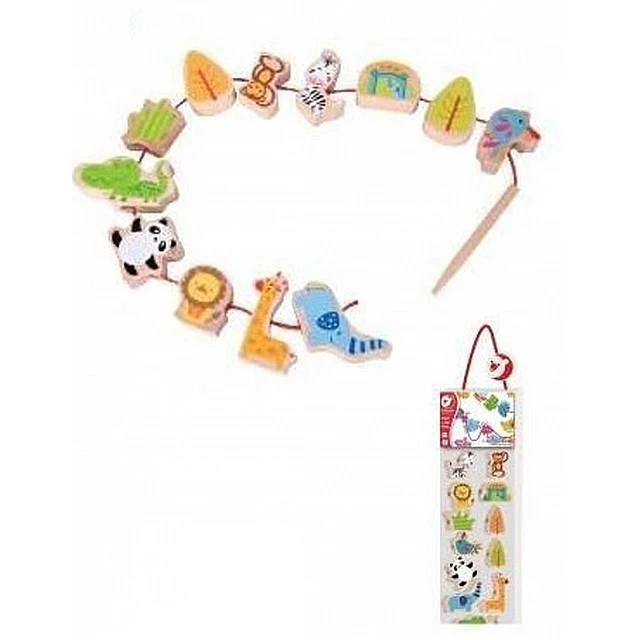 Wooden beads for stringing with ZOO animals