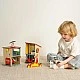 Classic World 13-piece wooden fire station for children over 3 years old
