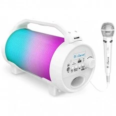 Karaoke Bluetooth speaker with microphone, white
