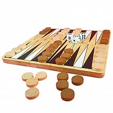 Детска дървена игра "Табла", 22 см